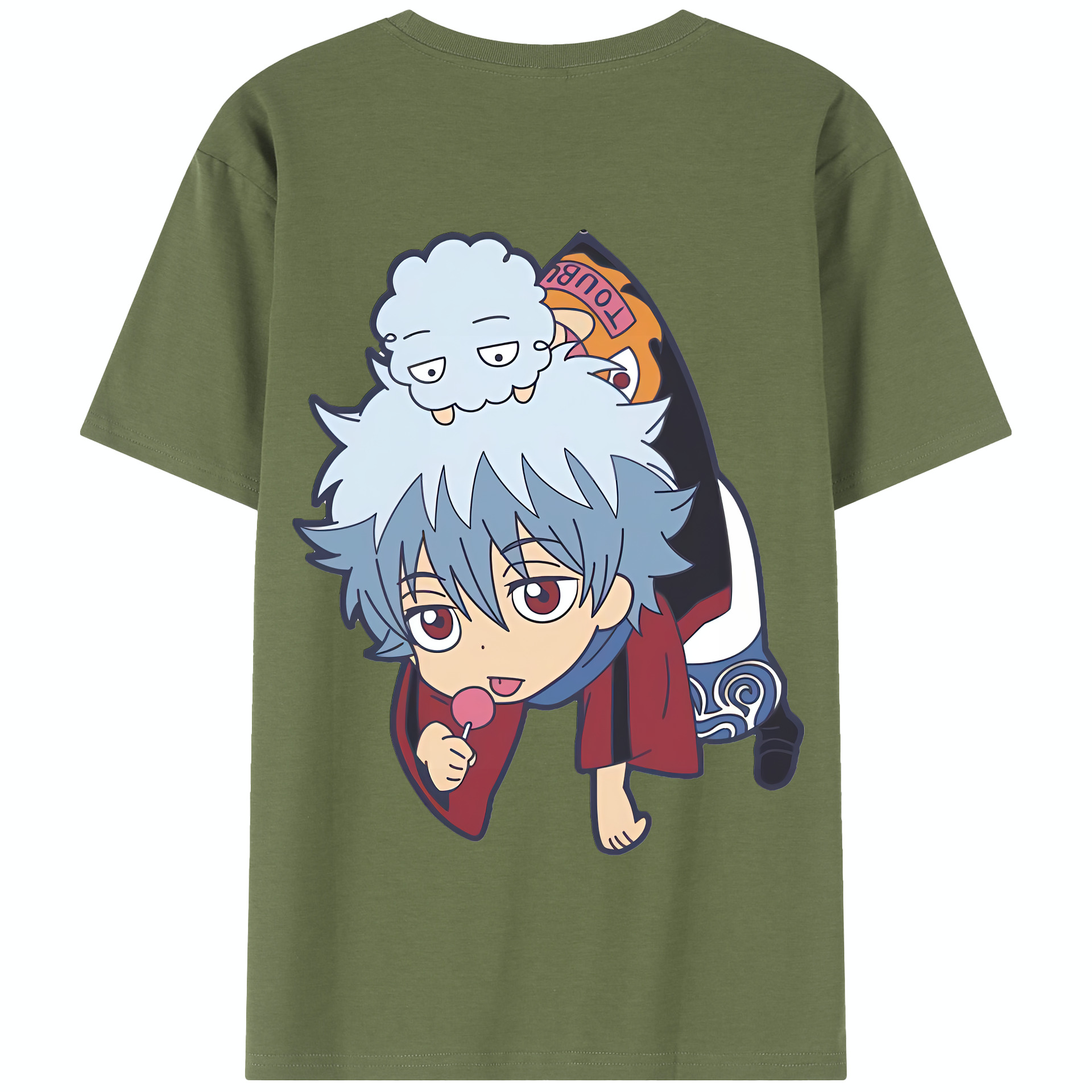 （画像用） ぎんたま 坂田銀時（さかたぎんとき） 神楽 志村新八（しむら しんぱち） GINTAMA Sakata Gintoki Kagura Shimura Shinpachi 綿100％半袖Tシャツ（背面プリント）